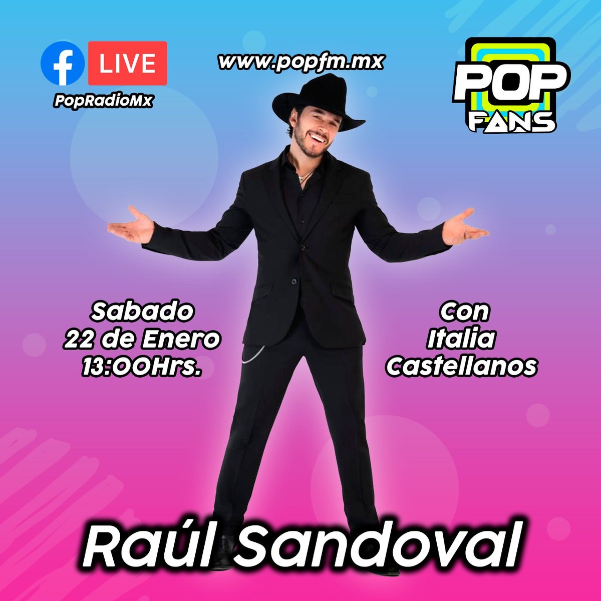 popfm_mx's tweet photo. #PopFans e Italia Castellanos este sábado con un invitado de lujo @Raulsandoval777.
No te pierdas la entrevista en punto de las 13:00 hrs sintonízalo por https://t.co/O6D9TnSIz0 o descarga la app #PopFm 🍎 o 🤖
https://t.co/FLtVpmjDRn https://t.co/zBi18PDSXQ