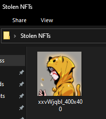 //You can still right click and save NFT profile pics so I've started a new folder on my computer