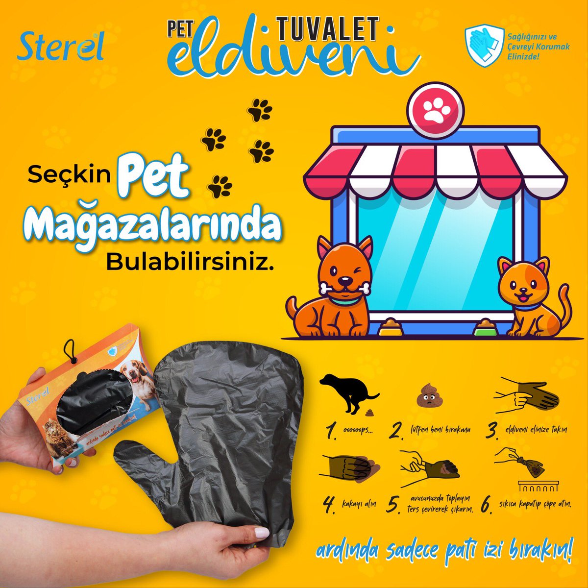 SterelCompany's tweet photo. Sterel “Pet Tuvalet Eldiveni” Seçkin Pet Mağazalarında Bulabilirsiniz!!!#ardındasadecepatiizibırakın  #sterelcompany #stereleldiven #pettuvaleteldiveni #sağlığınızıveçevreyikorumakelinizde #hijyen #temizlik #çevre #pratik #pet #petshop #evcilhayvanürünleri #petshoponline https://t.co/m4VpFmc00c
