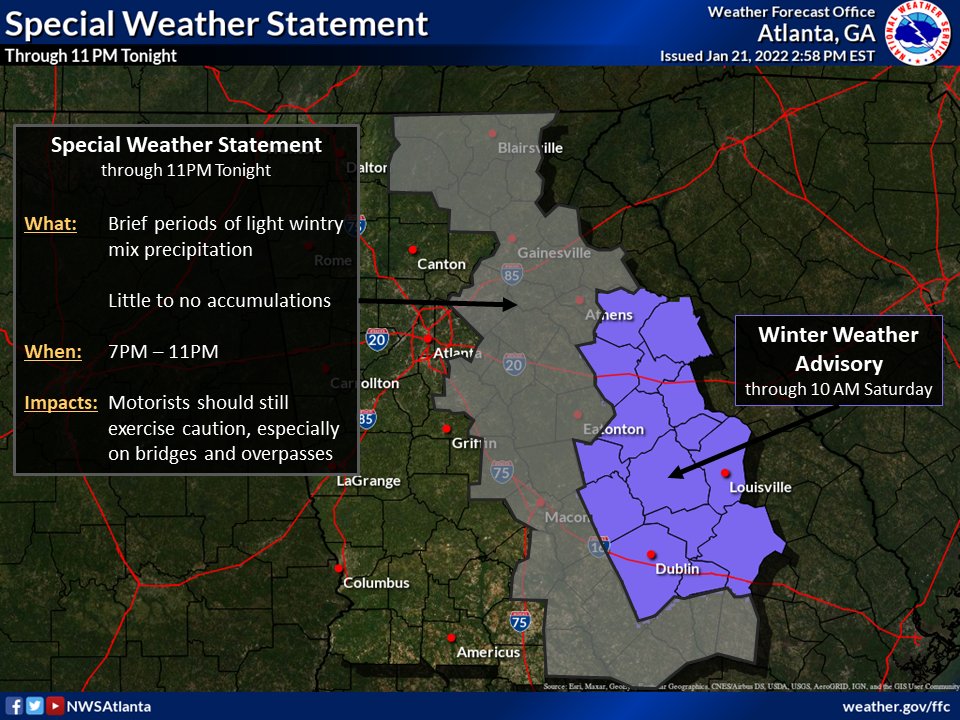 Check out the special weather statement issued for north and central Georgia. 
