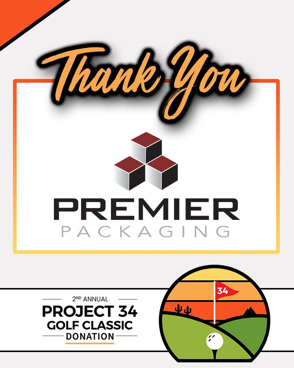ProjThirtyFour's tweet image. A massive thank you to @prempack for donating to the 2nd Annual Project 34 Golf Classic! #PremPack