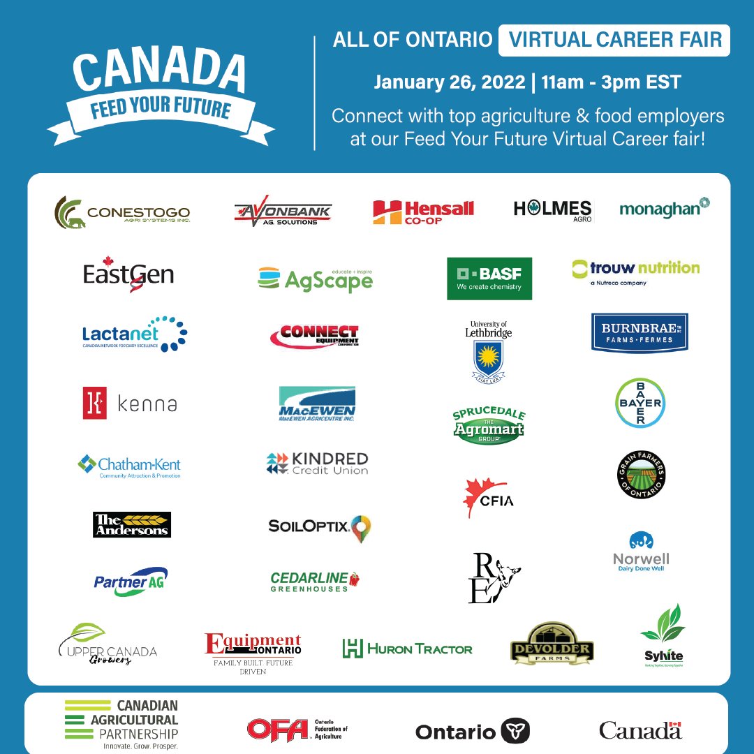 AgCareers's tweet photo. Dozens of companies are actively #hiring in #Ontario!
 
Join us On Wednesday, Jan 26, from 11 a.m. – 3 p.m. EST! 

Register as a job seeker here: https://t.co/LWo8njiVOI

@OntarioFarms
 
#CareerFair #JobsInAG #AgCareers #OFA https://t.co/ehFgXH1byw
