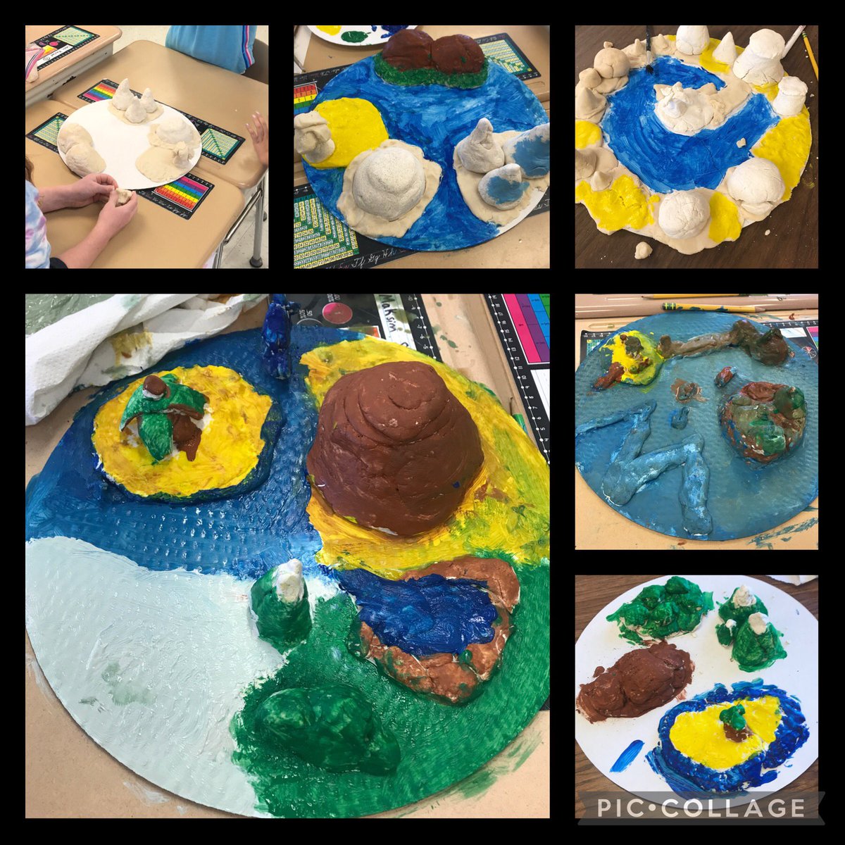 LeslieJasper44's tweet photo. 3rd graders in Ms. Sullivan’s class used salt dough to create 3D landform maps. A clever way to assess student learning and have them apply their skills while integrating the arts as well. @MissSullivan10 @D23Ross https://t.co/Zw2o6o9a3E