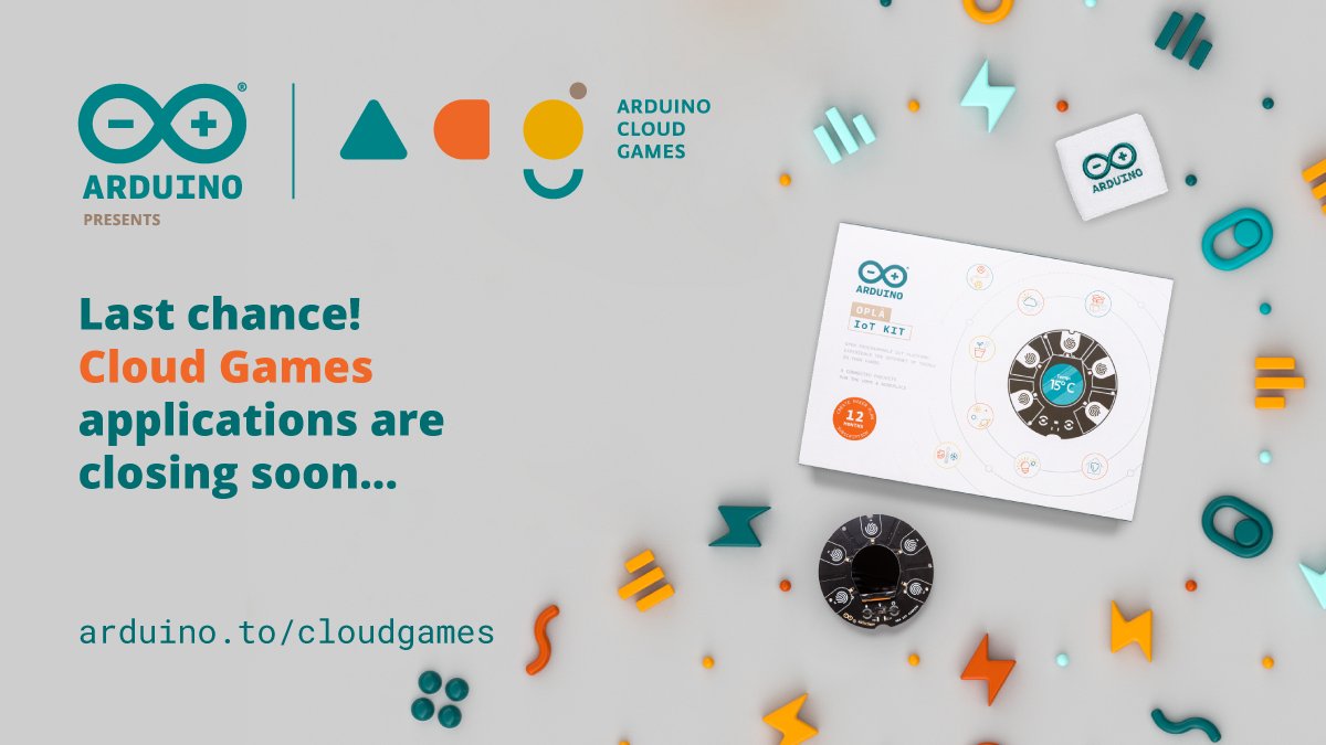 arduino's tweet image. You&apos;ve got &apos;til midnight (CET) on Sunday, January 23rd to pitch your Arduino Cloud Games project! ⏰ 100 people will get a FREE Oplà IoT Kit, and we&apos;ll be awarding Arduino Store vouchers of up to $1K to the top projects during #ArduinoWeek! 🏆⁠

HURRY! 👉 arduino.to/cloudgames