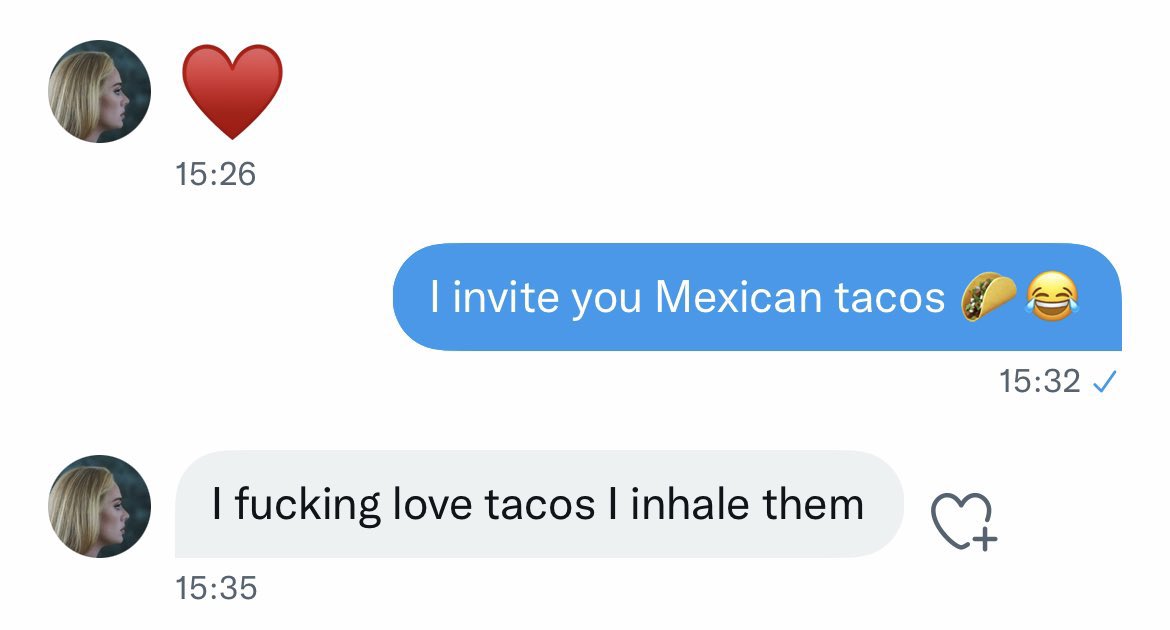 Adelettes2's tweet photo. ❤ Adele @Adele has messaged another Daydreamer @jesyalmaguer on IG regarding her postponement for 'Weekends With Adele' & to visit her store at Caesars Casino & how she inhales tacos 🌮
#Adele #Adelettes https://t.co/2knYoJGzWv