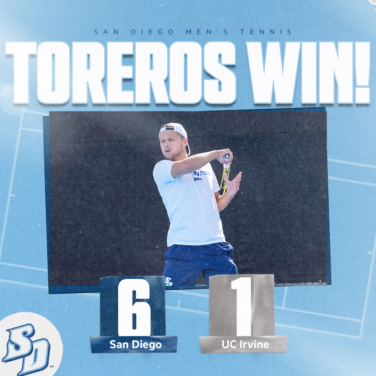 San Diego Toreros (@usdtoreros) on Twitter photo That's how you start the spring season. 💪
<a href="/USDmtennis/">San Diego Men's Tennis</a> takes care of business against UC Irvine.
#GoToreros That's how you start the spring season. 💪
<a href="/USDmtennis/">San Diego Men's Tennis</a> takes care of business against UC Irvine.
#GoToreros