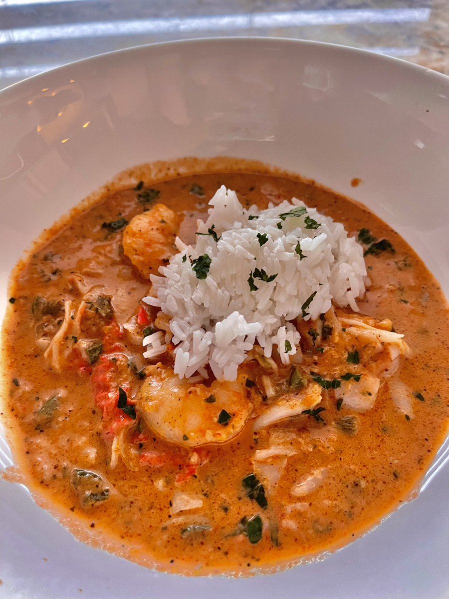 Seafood Pan Roast with jasmine rice 🤤🦞🍤🍚 #DinnerIsServed