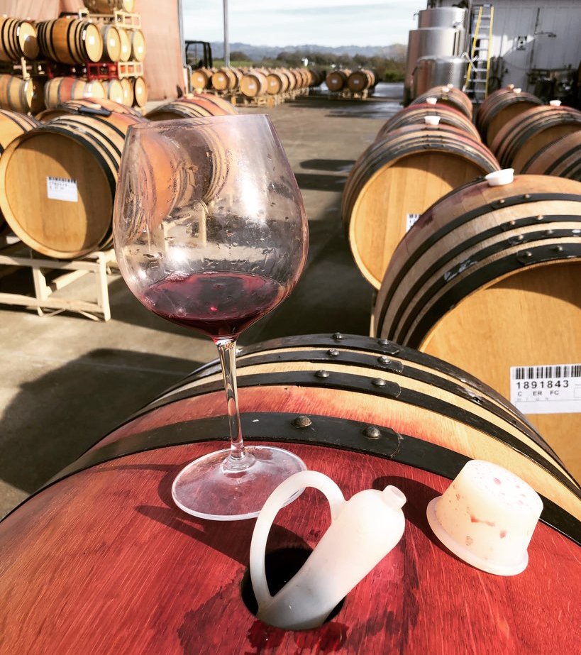 "Final Pinot Noir barrel selections before putting the blends together for bottling. A sunny day in the valley, and the wines are tasting great <a href="/copainwines/">Copain Wines</a>" - Copain Winemaker Ryan Zepaltas.