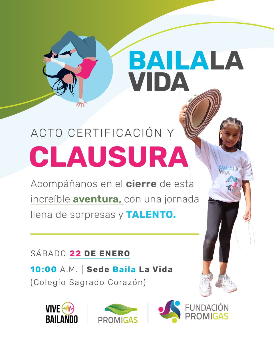 FundPromigas's tweet photo. ¡Acompáñanos a dar unos últimos pasos! 👣💃🏻 Mañana, certificaremos a 80 jóvenes soledeños del programa #BailaLaVida, luego de cumplir su ciclo de aprendizaje en torno a la danza y trabajo en equipo. ¡Muy pendiente a nuestras redes sociales! 📲 https://t.co/pIdj22YWgy