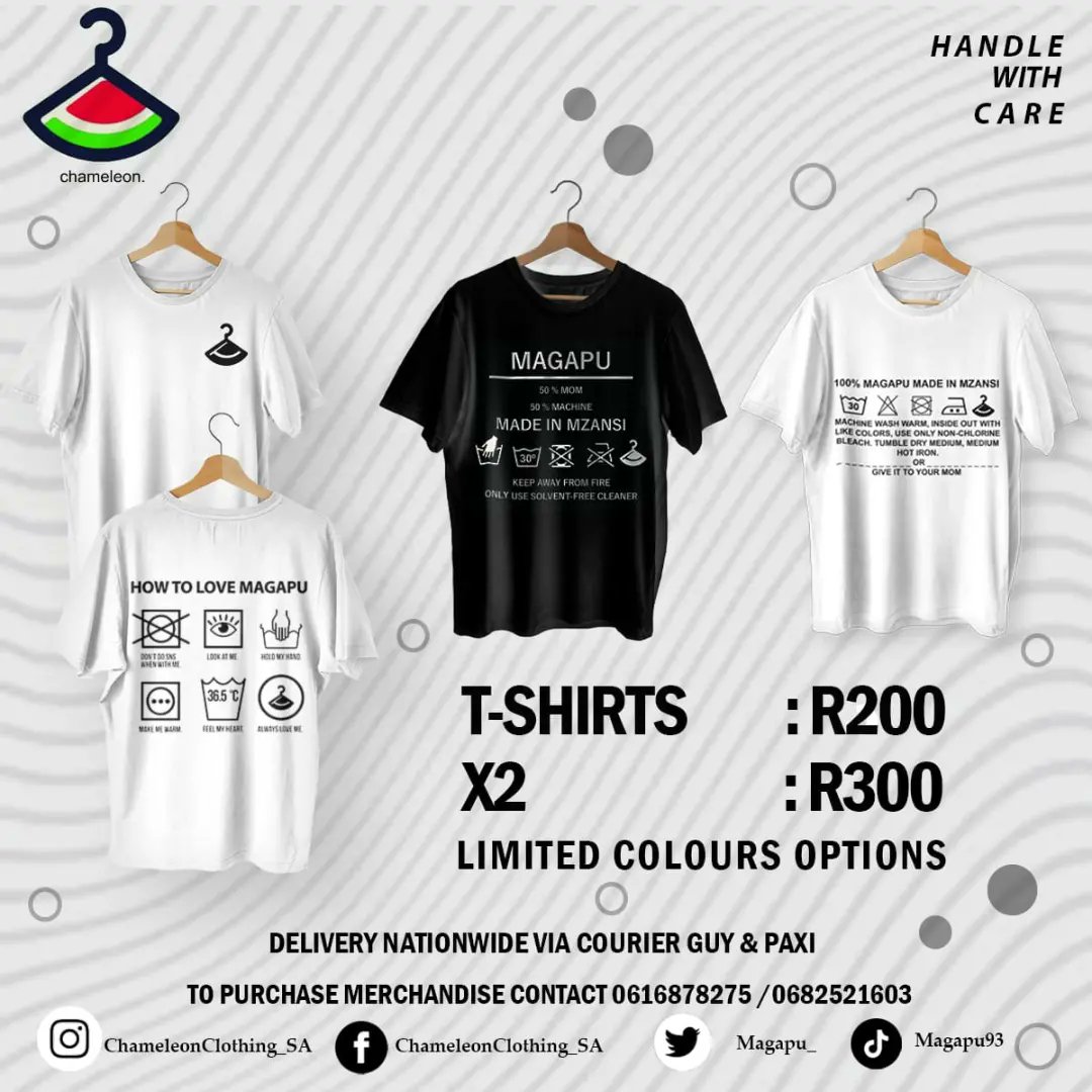 MAGAPU_'s tweet photo. @MichaelBucwa Vdae Promo merch | two t shirts only R300 delivery nationwide https://t.co/6wKnGvgllg