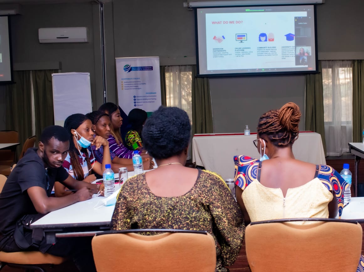 <a href="/SLAWIJ20/">Sierra Leone Association of Women in Journalism</a> made our day at <a href="/Mediacareerngr/">MediaCareerDevelopmentNetwork</a> with the colourful hybrid ( virtual and physical) Solutions Journalism training #SoJoWestAfrica they participated in today. They listened attentively and engaged with the facilitator <a href="/RGAMeyer/">Ruona J. Meyer</a> <a href="/soljourno/">Solutions Journalism Network</a>. Thank you <a href="/MimiKargbo/">Millicent Kargbo</a>