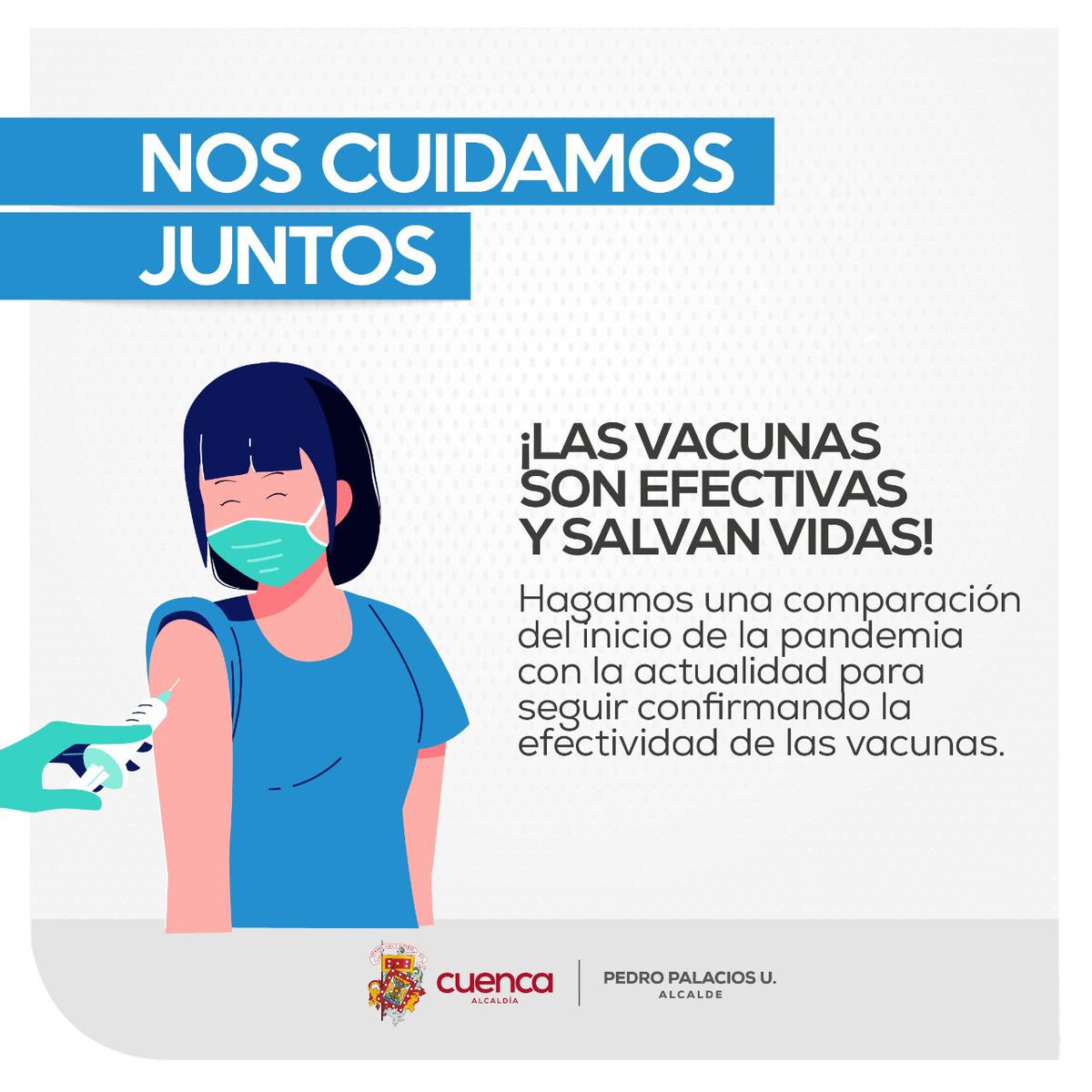 Para hacerle frente a la COVID-19 y a todas sus variantes, la mejor herramienta es la vacunación. 
¡Vacúnate! 
#NosCuidamosJuntos