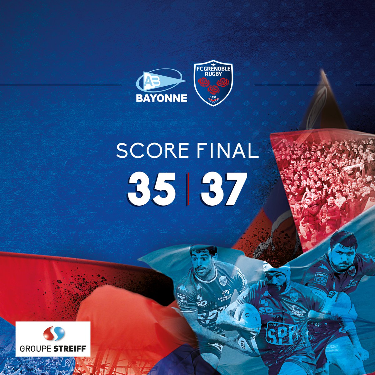 ILS L'ONT FAIT ! Match héroïque de nos Rouge &amp; Bleu qui s'imposent à Bayonne à Jean Dauger !! Qui font honneur au maillot ! On est fiers de vous les mecs !! Jordan, ce match est pour toi. #ABFCG #AllezFCG