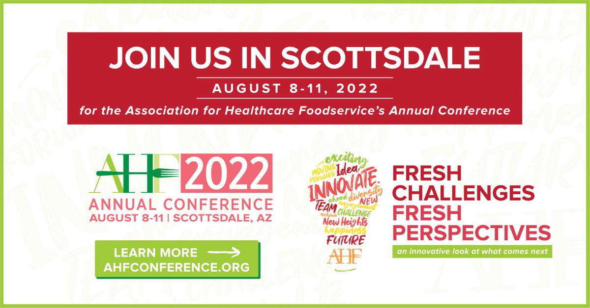 AHF's 2022 Annual Conference will be August 8-11 in Scottsdale, Arizona. This year's theme is Fresh Challenges, Fresh Perspectives, an innovative look at what comes next. See you in Scottsdale! #AHF2022 ahfconference.org