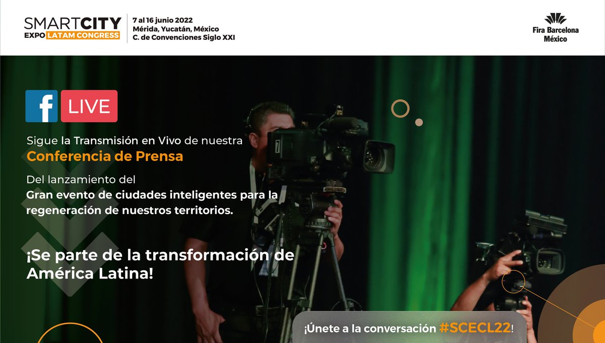 📍Vincúlate al gran evento internacional de ciudades inteligentes de América Latina y se parte de la transición hacia mejores sociedades. No te pierdas la #TransmisiónEnVivo del lanzamiento del #SCELC22. 📆26 de enero 🕙10:00 am 👉fb.me/e/29ZbjCO8P