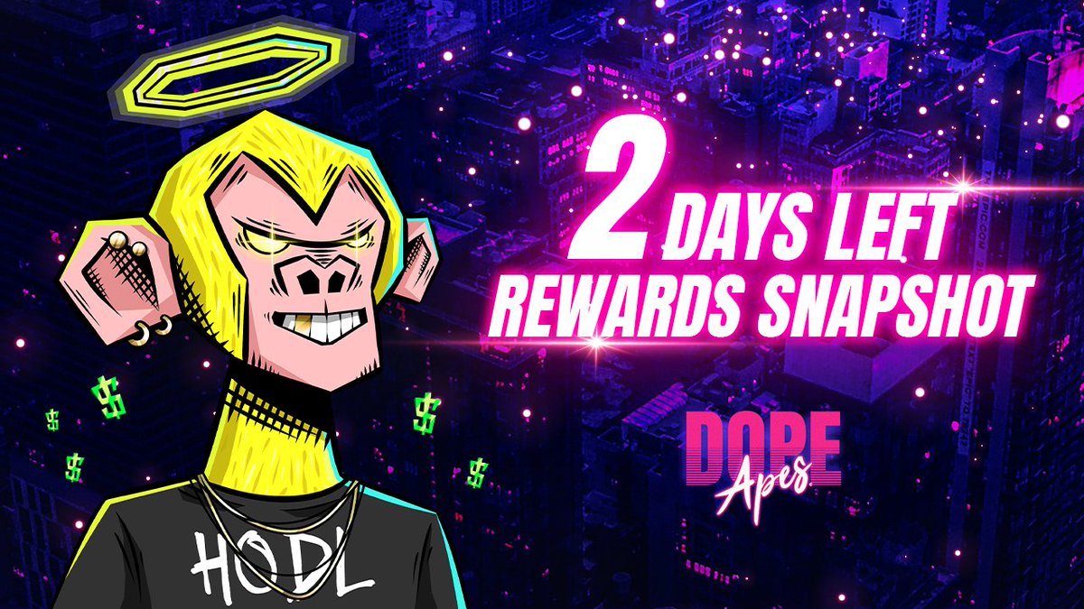 DopeApes's tweet photo. Our community is going CRAZZYY!!🤯

With 2 days left our holders are truly Aping in for their rewards!
True Diamond hands 💎

Continue sweeping the floor and we promise that every holder will be rewarded before staking launches soon Oops 🙊

More info here https://t.co/g1bMQwDGMi https://t.co/fsmwisvu2W