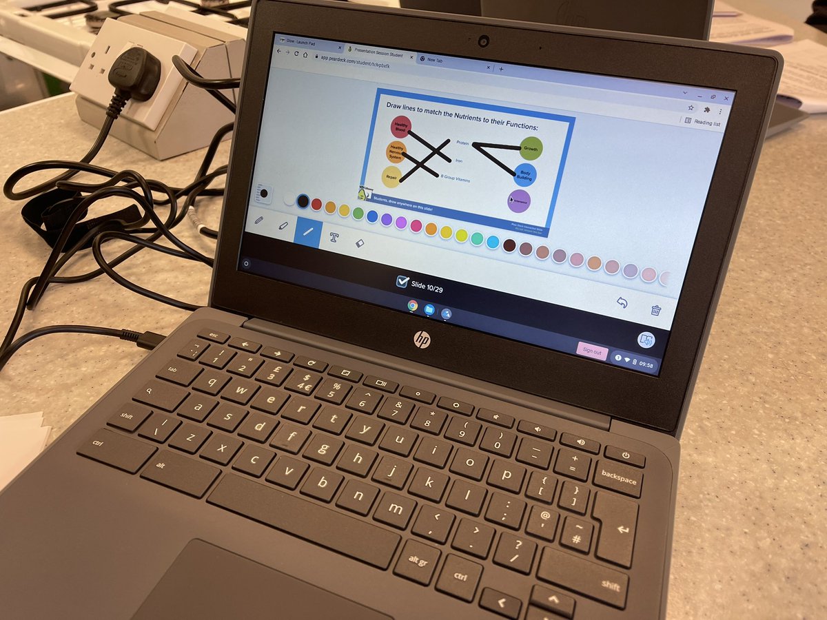 Our S2 learners were loving working on their new #Chromebooks this morning in Home Economics. They were using <a href="/PearDeck/">Pear Deck Learning</a> to interact with today’s slides on the #EatwellGuide. <a href="/AlloaAcademy/">Alloa Academy</a> <a href="/AlloaAcademyHE/">Alloa Home Economics</a> <a href="/GoogleForEdu/">Google for Education</a> #Digital