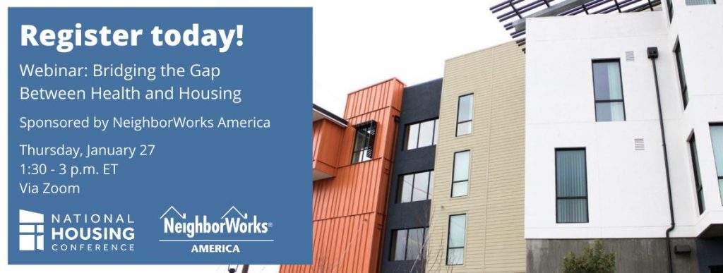 Join experts from <a href="/SAHForg/">SAHF</a>, <a href="/BHPNetwork/">Build Healthy Places Network</a>, <a href="/neighborworks/">NeighborWorks</a>, NHC, <a href="/UHC/">UnitedHealthcare</a>, and New Directions Housing Corporation for a webinar on the intersection of #health and #housing. The panelists will explore new funding and investment opportunities. ow.ly/CU2v50Hxvmb