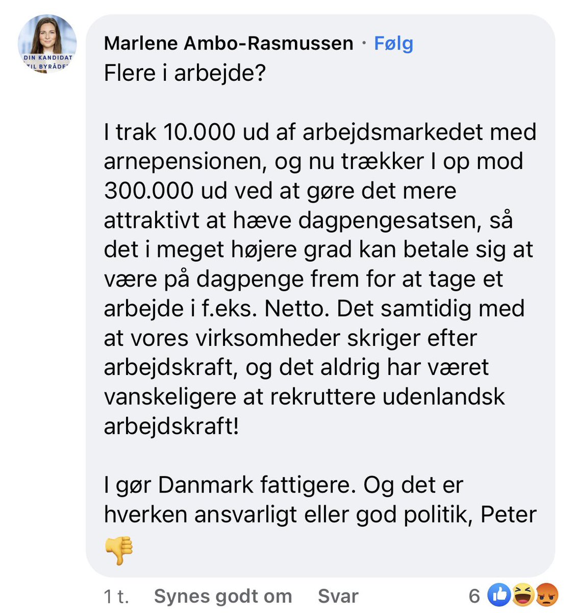 Voldsom overdrivelse og skørt spin fra <a href="/venstredk/">Venstre</a> og <a href="/MarleneAmbo/">Marlene Ambo-Rasmussen</a> - Regeringen vil åbenbart trække 300.000 ud af arbejdsmarkedet. Synes godt den kunne få lidt mere gas 😂🤷‍♂️