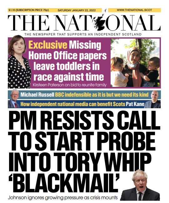 THE NATIONAL: PM resists call to start probe into Tory Whip ‘blackmail’ #TomorrowsPapersToday