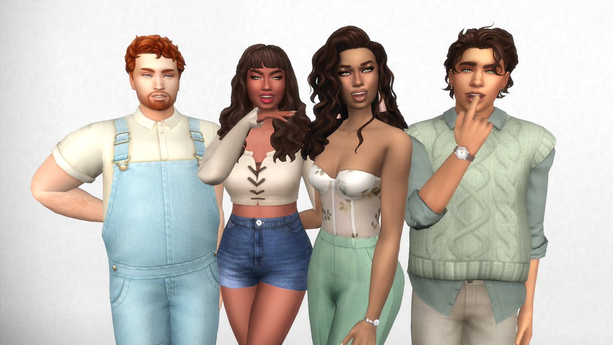 thelunalockhart's tweet photo. Okay I can't wait any longer. Meet Kaden, Noelani, Terra, and Caleb our newest models here at SimsTV! They can't wait to show you all their debut solo shoots coming soon. 

#ShowUsYourSims #Sims4 #Sims #SimsTV https://t.co/g4fq3LYLWN