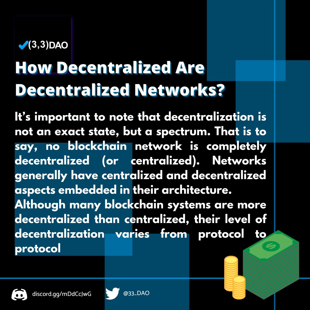 33_dao's tweet photo. How Decentralized Are Decentralized Networks?

#dao #33dao #33win #decentralized https://t.co/t1OdXyHCM4