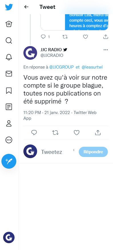 JJCGROUP's tweet photo. @JJCRADIO @leasurtwi @leasurtwi au cas ou vous auriez bloqué JJC RADIO voici leurs réponses https://t.co/tcKzl11Qb9
