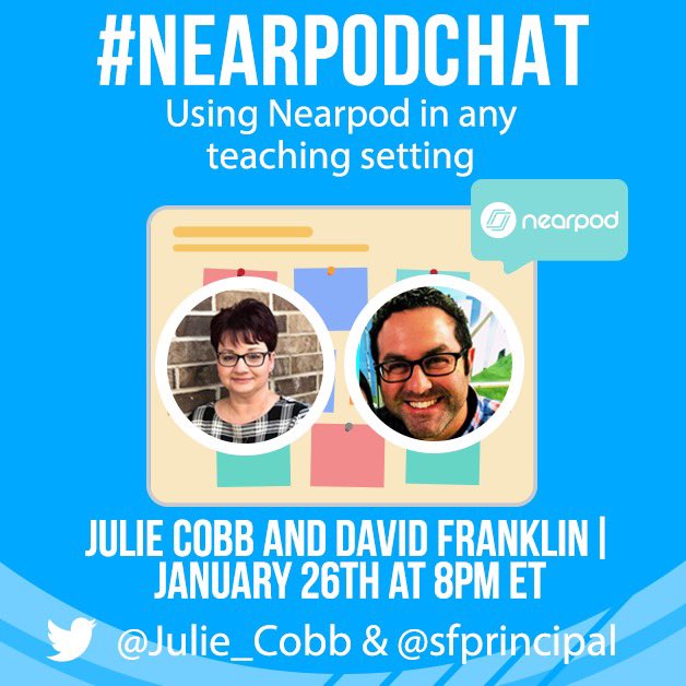 Julie_Cobb's tweet image. Things are constant in education…constantly changing! But w/solid tools &amp;amp; a solid plan it can be a touch easier…even the dreaded “pivot.” 
On Jan 27th @ 8PM ET let’s chat abt the tools you might use, including @nearpod See you Wednesday! #nearpodchat #tis2Learn @SFPrincipal