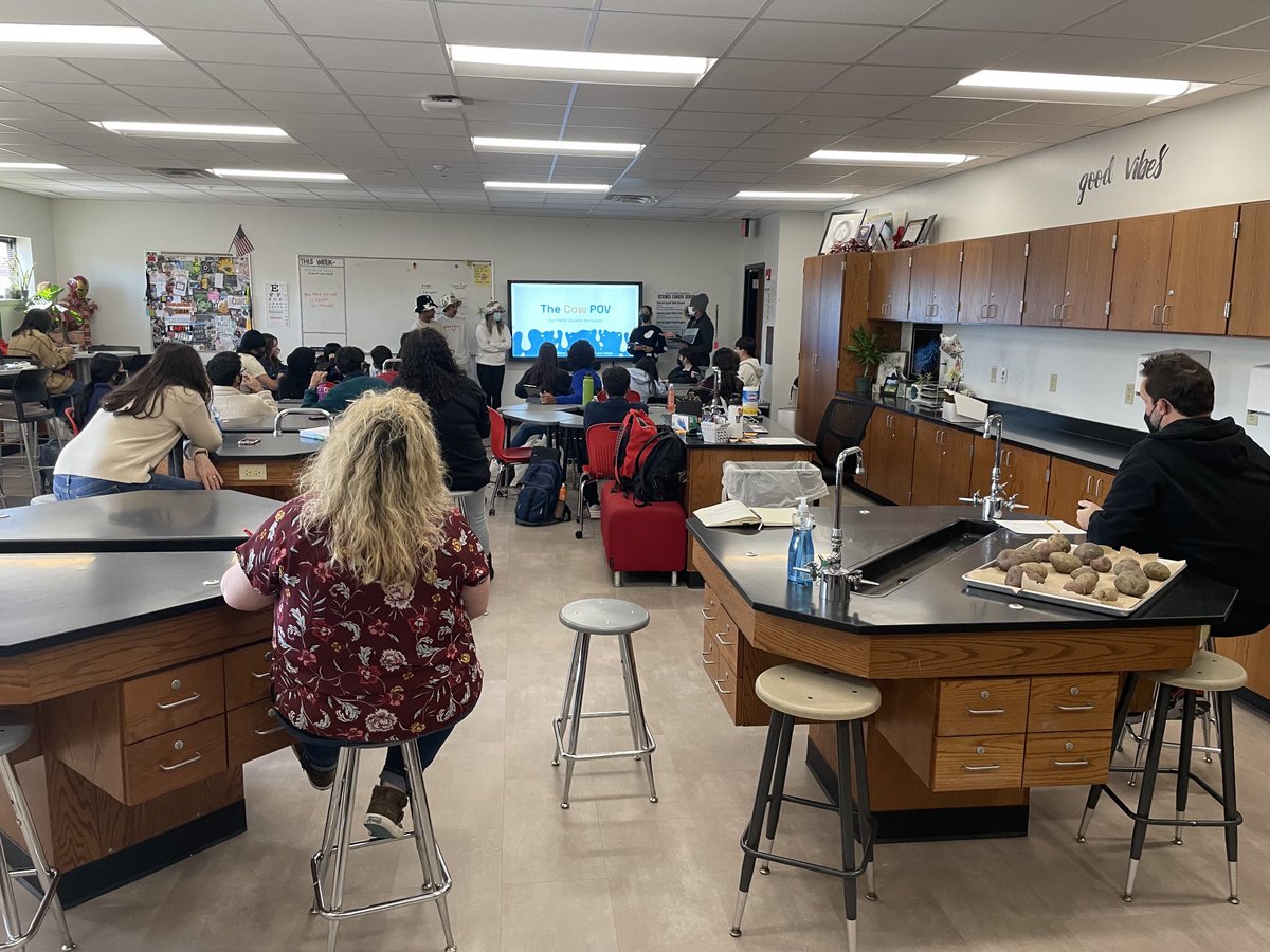 Way to go, presenters! Should we use #growthhormones in our cattle? ⁦@jdeinhammer⁩ #ScienceatCHS ⁦@Coppellisd⁩