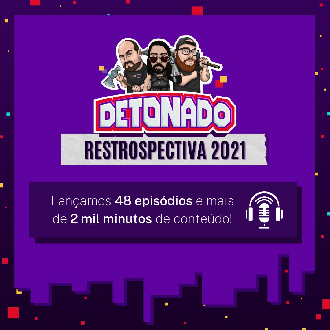 DetonadoCast's tweet photo. Estamos um pouco atrasados, mas viemos agradecer a todos pelo ano de 2021!
Falamos de tudo: jogos, filmes, séries, e até sobre ansiedade.
Aqui está um compilado do nosso crescimento no último ano!
2022 está cheio de novidades :)
Nos vemos na próxima semana! https://t.co/kVtwxlxTyZ