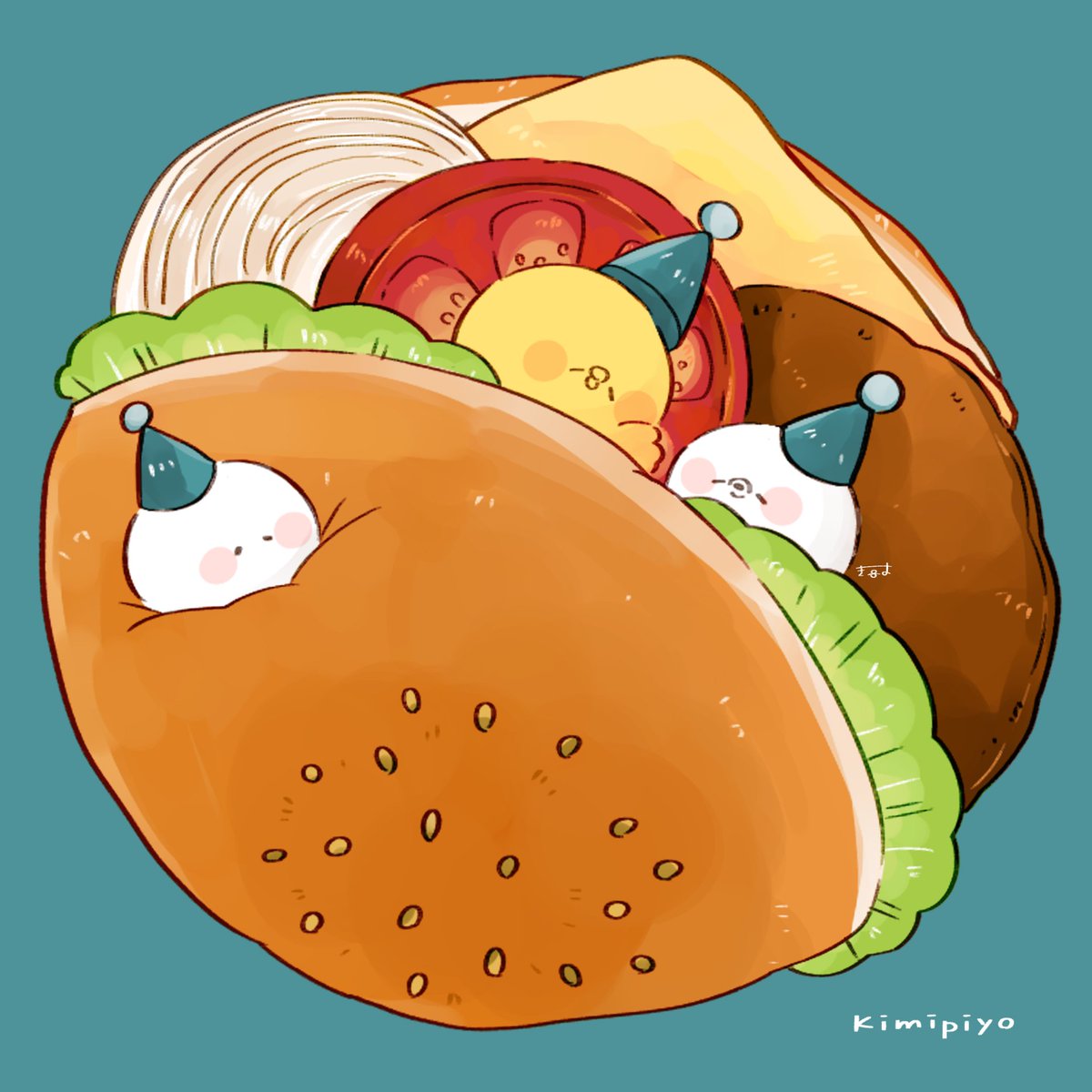 「hamburger 」|てんみやきよのイラスト