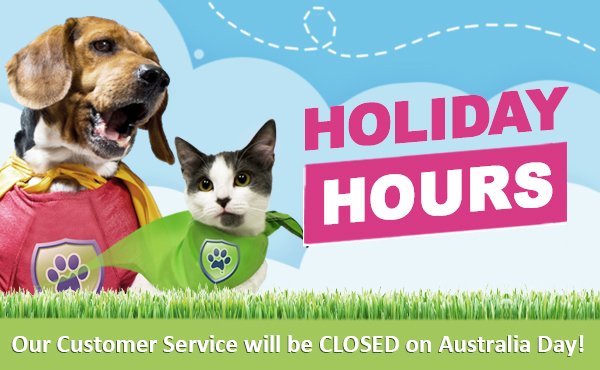 PetGuardiansAus's tweet photo. Australia Day holiday is coming.. have you got all your pet needs? - https://t.co/A8KVyK2Wkn https://t.co/oyVXDZta94