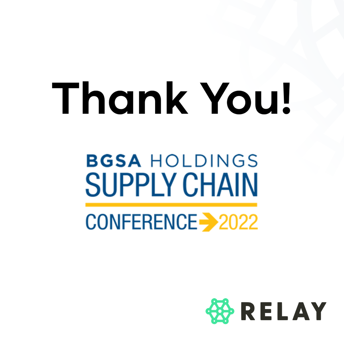 Wrapped up the 2022 BGSA Holdings Supply Chain Conference today, as we continue to drive change to the entire #supplychain and #logistics industries. Find out how Relay’s innovative #digitalpayments can revolutionize your business at hubs.li/Q012px9H0