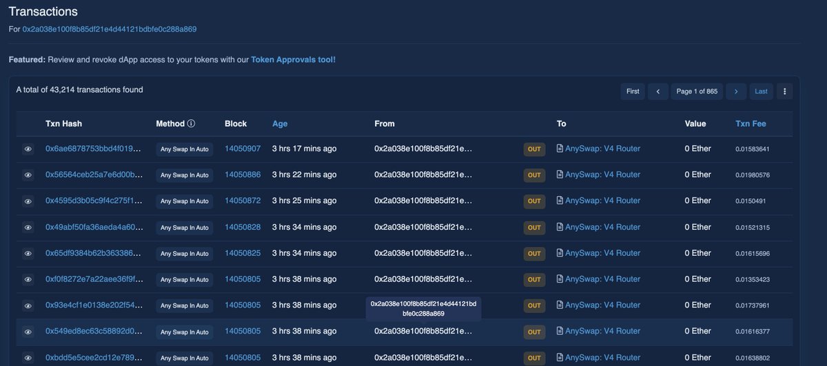 Decentralised bridging during time of crisis.

Last tx 3 hours ago.
<a href="/MultichainOrg/">Multichain (Previously Anyswap)</a>