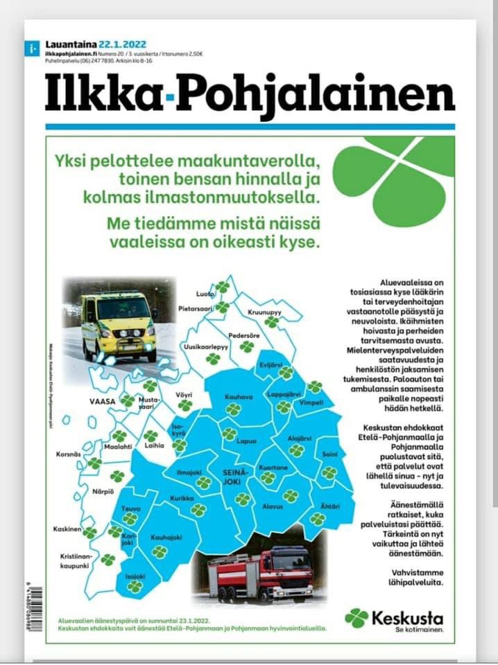 Kokoomus päätti eilen lähteä markkinoinnissa persujen linjalle.

Me keskustassa ei turhia pelotella, vaan kerromme mistä näissä vaaleissa on oikeasti kyse!💥

#aluevaalit #aluevaalit2022