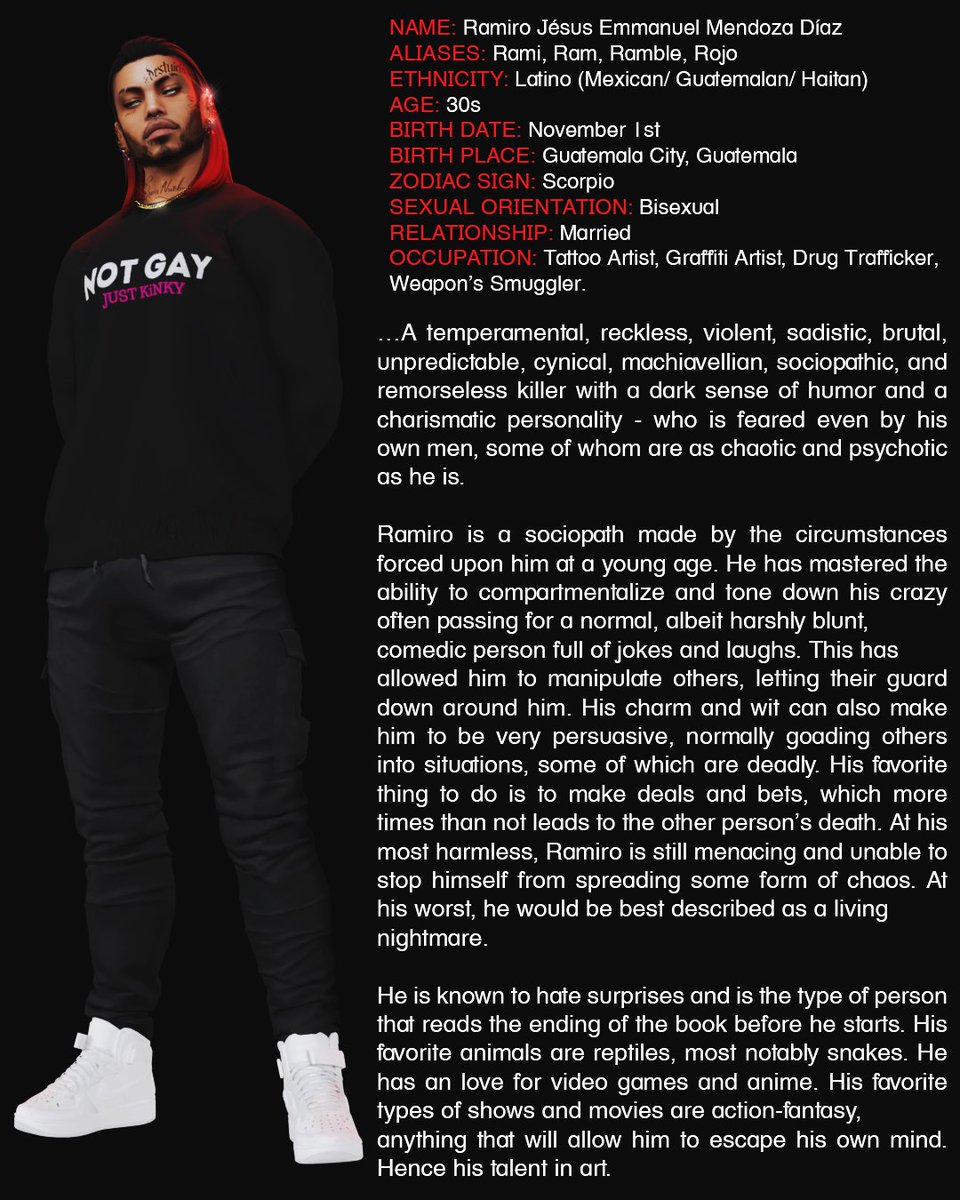 RamThaGod's tweet photo. // Ramiro's character card https://t.co/yDko30s3Hk