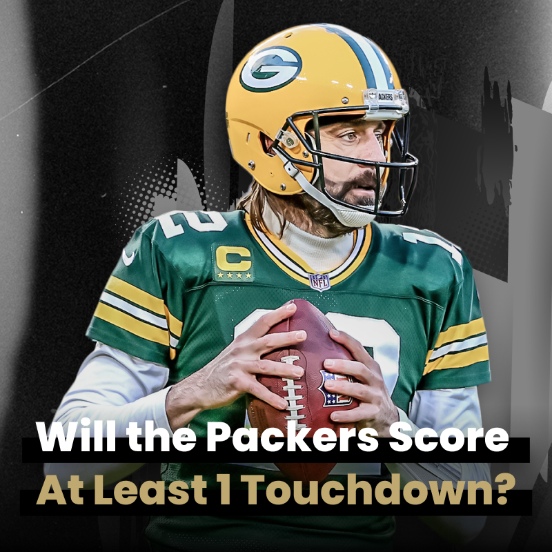 ActionNetworkHQ's tweet photo. Aaron Rodgers is the reigning MVP. 🏆

Pretty sure he can get his team into the end zone on Saturday. 😂

To win $200 when he does. ⬇️