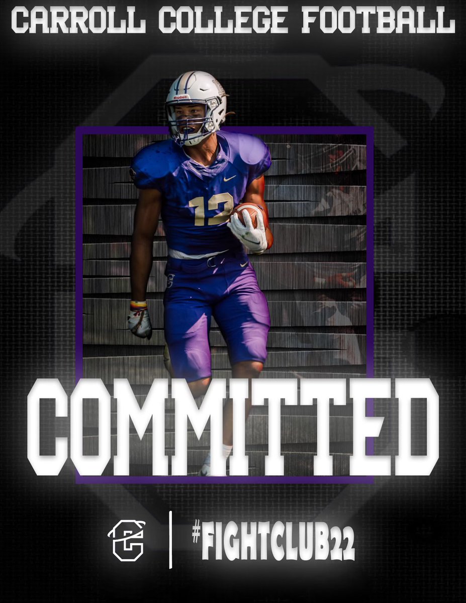 I am excited to continue my education and keep playing the best game in the world at <a href="/FootballCarroll/">Carroll College Football</a> thanks to all the coaches and teammates who helped get me here <a href="/CoachTPurcell/">Coach Troy Purcell</a> <a href="/coachmikebrunk/">Michael Brunk</a> <a href="/CoachWesNurse/">Wes Nurse</a> <a href="/Jaron_Tate/">Jaron Tate</a> <a href="/masonoki16/">Mason Oki</a> <a href="/AlphaRecruits15/">Will Snowden</a> <a href="/DylanTPullen/">ALL AMERICAN DT/DE</a>