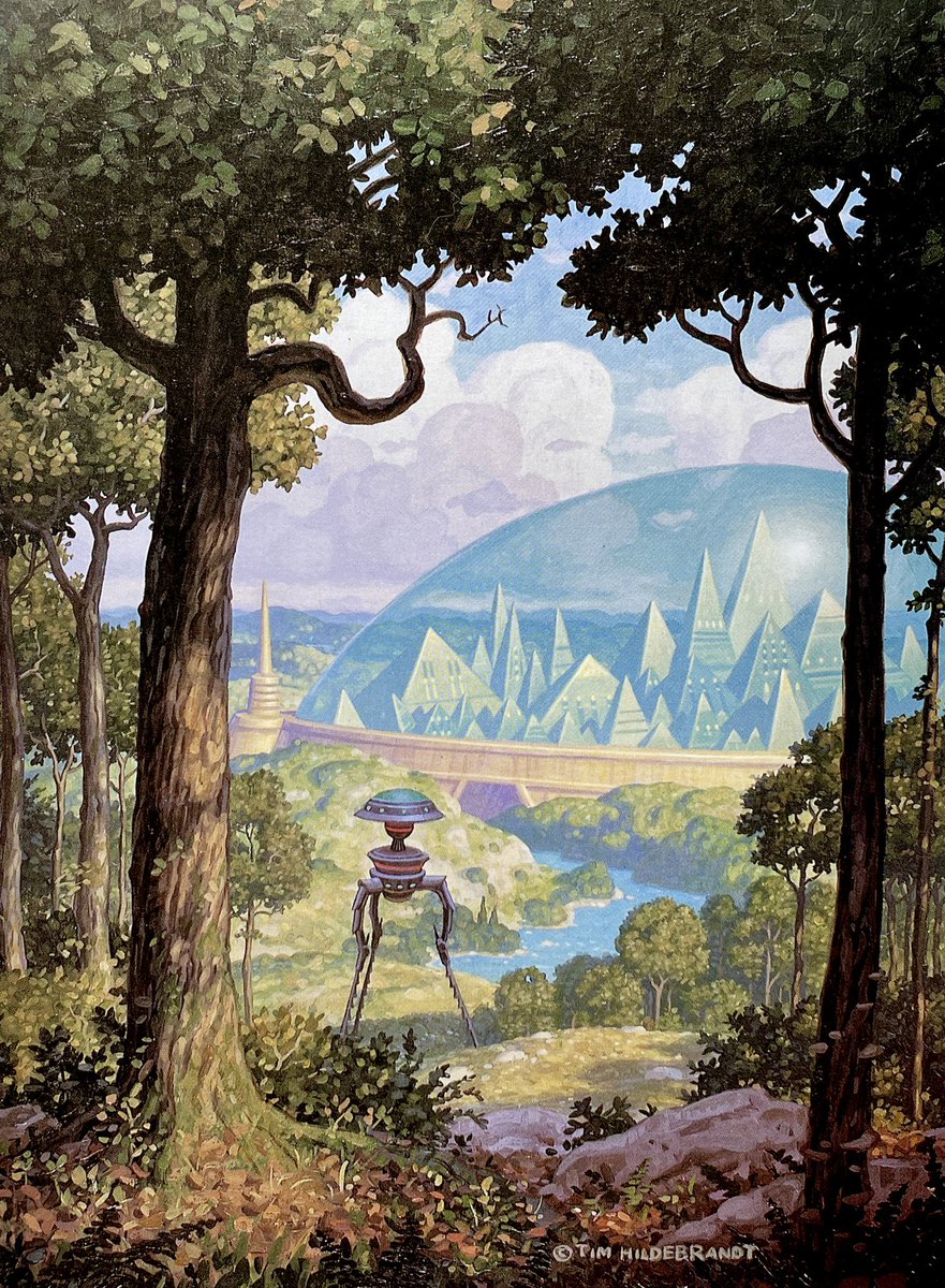 retroscifiart's tweet photo. Art by Tim Hildebrandt for The City of Gold and Lead by John Christopher (Publisher: Collier / Macmillan, 1988) https://t.co/rKGBnnNN73