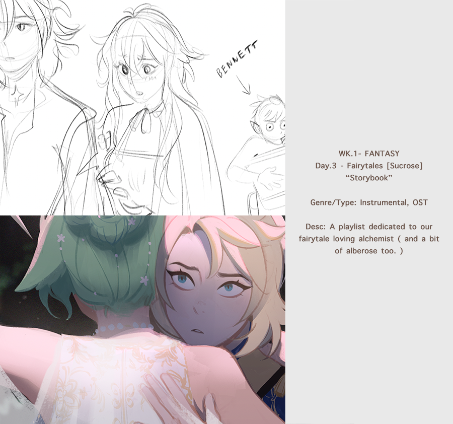 Sucrose_event's tweet photo. Thank you for the 300+ followers!! ☺️

Here's some WIPs of my artworks that'll go with the playlists I'm curating ^^ 
Hope y'all like my taste in music ehe (〃＾▽＾〃)
#GenshinImpact

⭐️Alei https://t.co/x2hpWjktcn