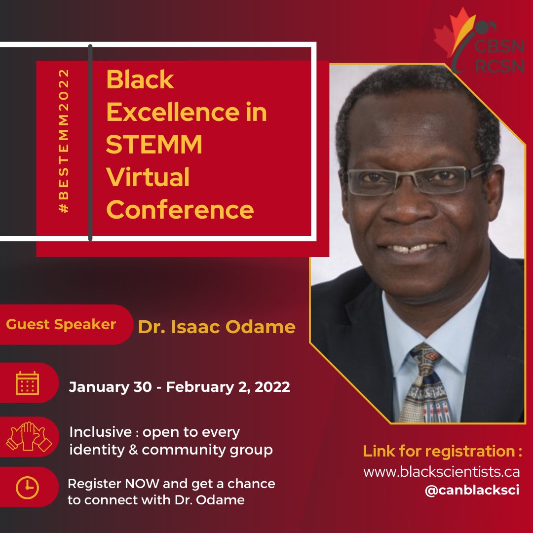 Excited to announce that <a href="/DrOdame/">Isaac Odame</a>  will be a speaker at #BESTEMM2022. He is the Haematology Section Head in the Division of Haematology/Oncology and the Medical Director of the Global Sickle Cell Disease Network at the Centre for Global Child Health <a href="/SickKidsNews/">The Hospital for Sick Children (SickKids)</a>. #STEM