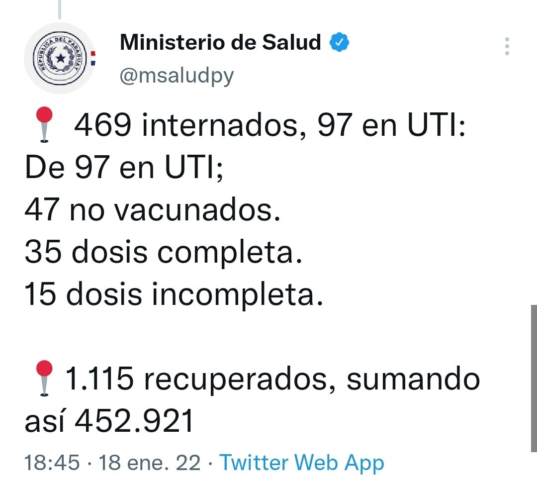 DrOscarBottger's tweet photo. @msaludpy ⚠️En UTI-A Ingresaron 50 ptes MAS en 3 días‼️😱
Vamos directo a colapsar en poco tiempo💔
con este ritmo en nada de 🕗 veremos a gente sin lugar buscando 🛌 en UTI! https://t.co/8FLo57sw09