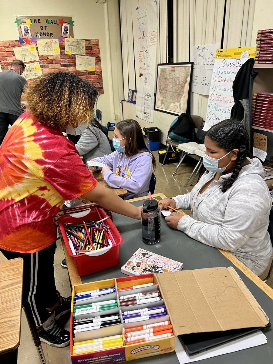 Our awesome WEB leaders in action!! They led a positive affirmation bookmark activity with our 6th graders today in core! #WEBleaders #nmsapride #nccusd