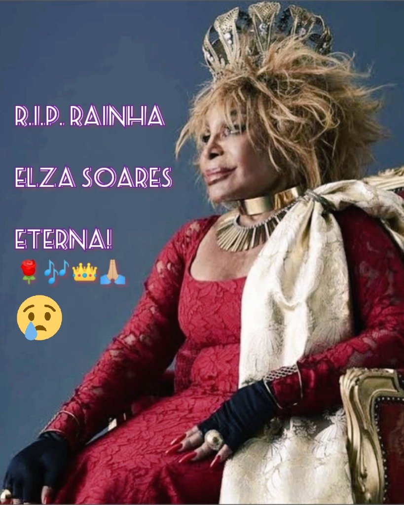 Cema_phoenix23's tweet photo. R.I.P. Rainha Elza Soares! 💔✨👑🌹😢
Eterna em nossos corações! 💞🙏🏼
🎶 Ali onde eu chorei
Qualquer um chorava
Dar a volta por cima que eu dei
Quero ver quem dava
https://t.co/7kyRFAqUTF
#ElzaSoares #ElzaEterna #RIPElza
#VoltaPorCima #ElzaSoaresEterna
#ElzaSoaresPresente! ✊🏾 https://t.co/UI8YK6qsCd