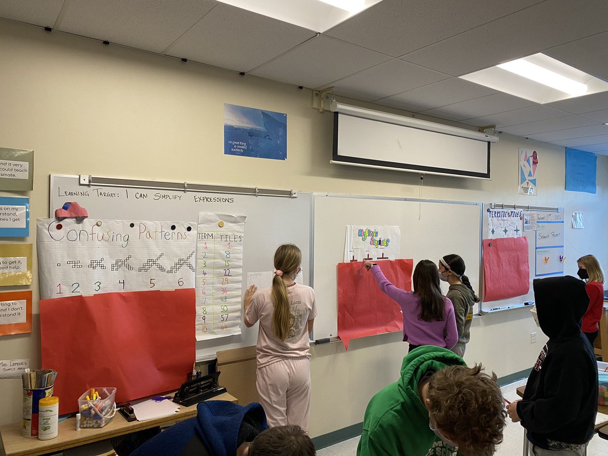 mrslepene's tweet image. Spent several days working on many of @fawnpnguyen‘s #visualpatterns and then students worked on creating their own. So fun! #mtbos