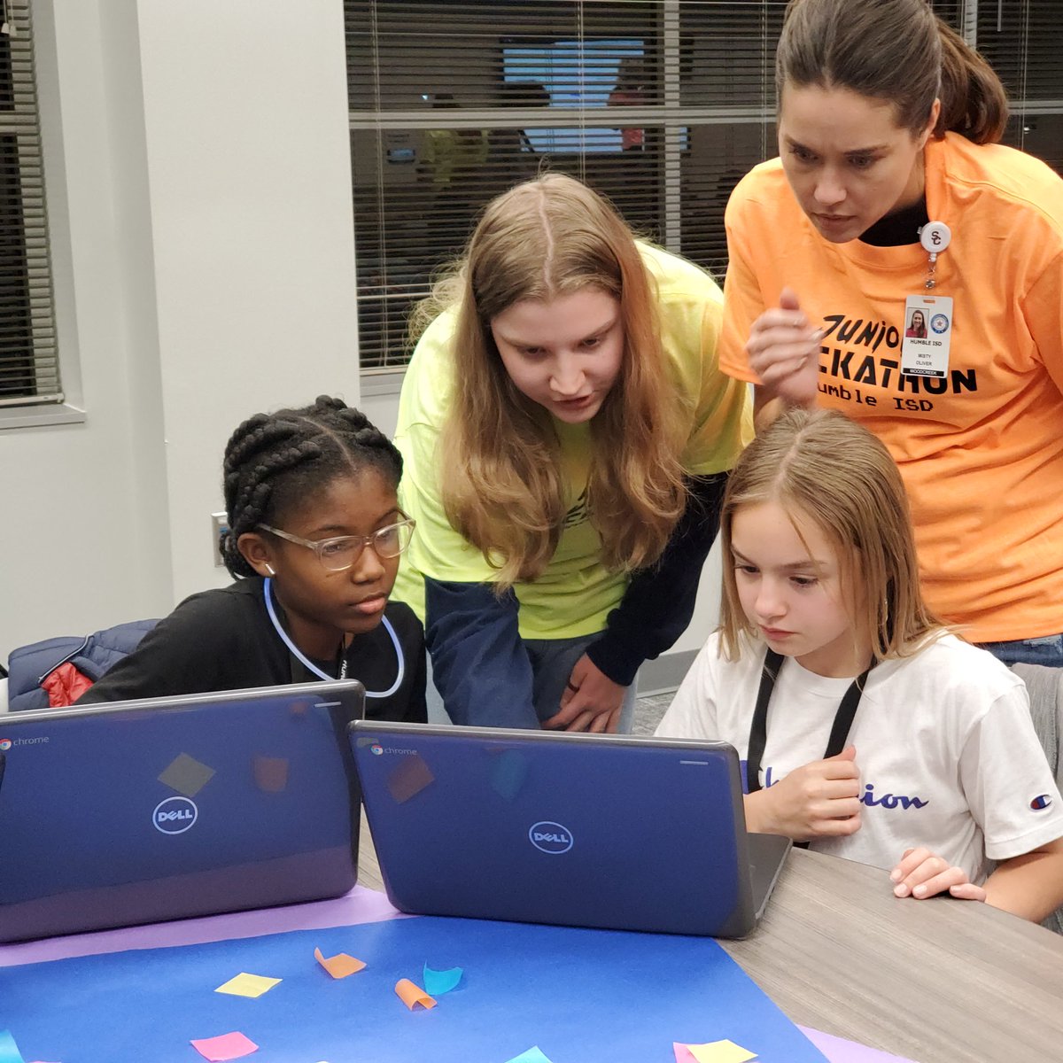 Students from middle schools all around @HumbleISD participating in a Junior Hackathon Coding event with @HumbleISD_DDI @HumbleISD_PL #HumbleISD_TandL