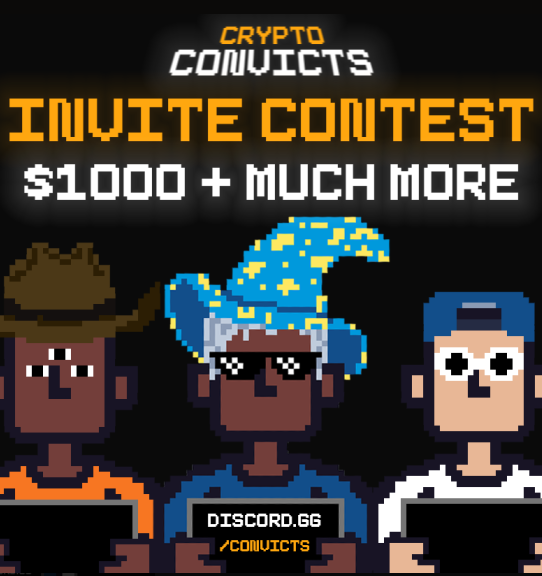 convicts_nft's tweet photo. 1,000 Discord members within 3 days..? 👀

Wow. Our community is growing so fast. 
In order to give back to all members, we are hosting a 3X WHITELIST GIVEAWAY.

Dont be late, this is your last chance before whitelist becomes very exclusive. 

GL frens. 😉
https://t.co/QaByulEQ7d https://t.co/seKXUyW5KD