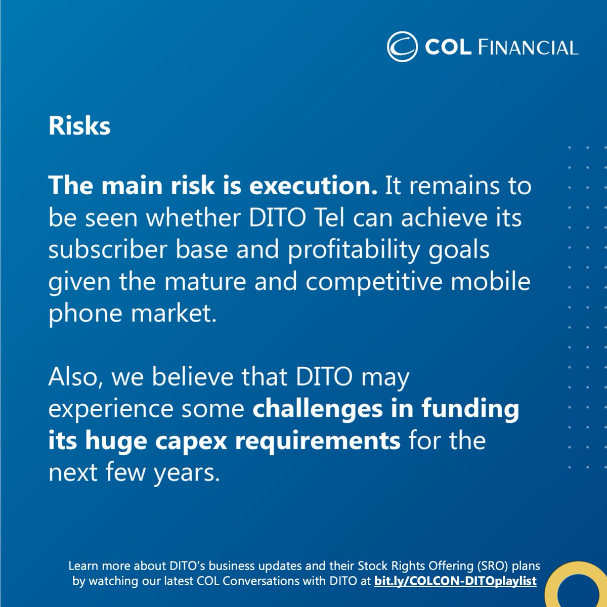 colfinancial's tweet photo. Check out our #COLresearch view on DITO, and watch our latest #COLconversations with them at https://t.co/4U758wqBQI 😊
#COLFinancial #philippinestockmarket https://t.co/zTncDsY2Q1