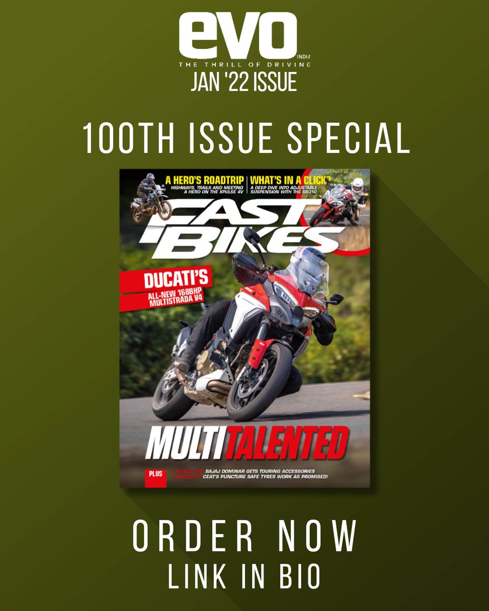FastBikesIndia's tweet photo. We're starting off #2022 with a bang — our #100thissue is finally here, and it's got tons of stories for you to savour! #roadtrips, finding your motorcycle suspension's sweet spot, you name it, it's all there!
Catch all the action in the Jan '22 issue 👉 https://t.co/YgC6rF6rvw https://t.co/mpxI5uoVhU