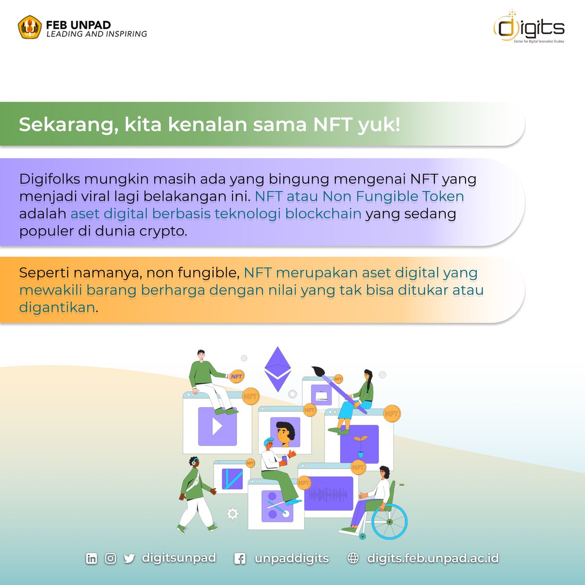 digitsunpad's tweet photo. Lalu, apasih NFT atau Non Fungible Token itu?
Yuk cari tahu selengkapnya di postingan berikut ini!✨ https://t.co/SU7jMuhmFZ
